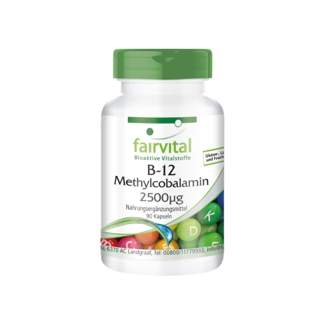 B12 Metilcobalamina 2500µg - 90 Cápsulas