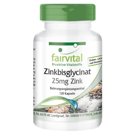 Bisglicinato de zinc con 25mg de zinc - 120 caps
